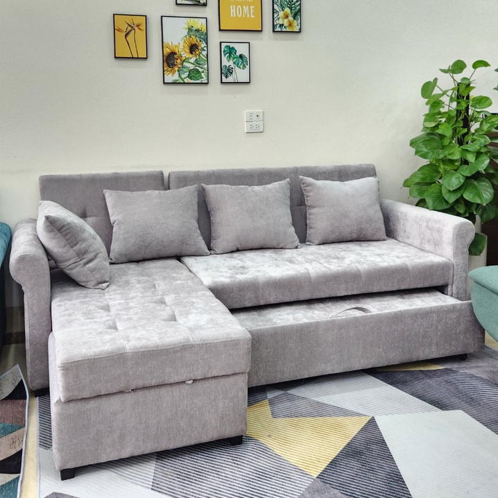 Ghế Sofa Giường Loại 2m4 HP69 Plus Gấp Gọn, Khung Thép Chắc Chắn Chịu Lực 800kg, Sofa Bed Chọn Màu Và Chất Liệu Ghế | BigBuy360 - bigbuy360.vn