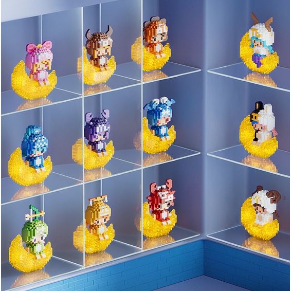 Mô Hình Lắp Ráp Lego Mini 12 Cung Hoàng Đạo Có Đèn Phát Sáng 3D Đồ Chơi Xếp Hình Chòm Sao Chiêm Tinh Zodiac
