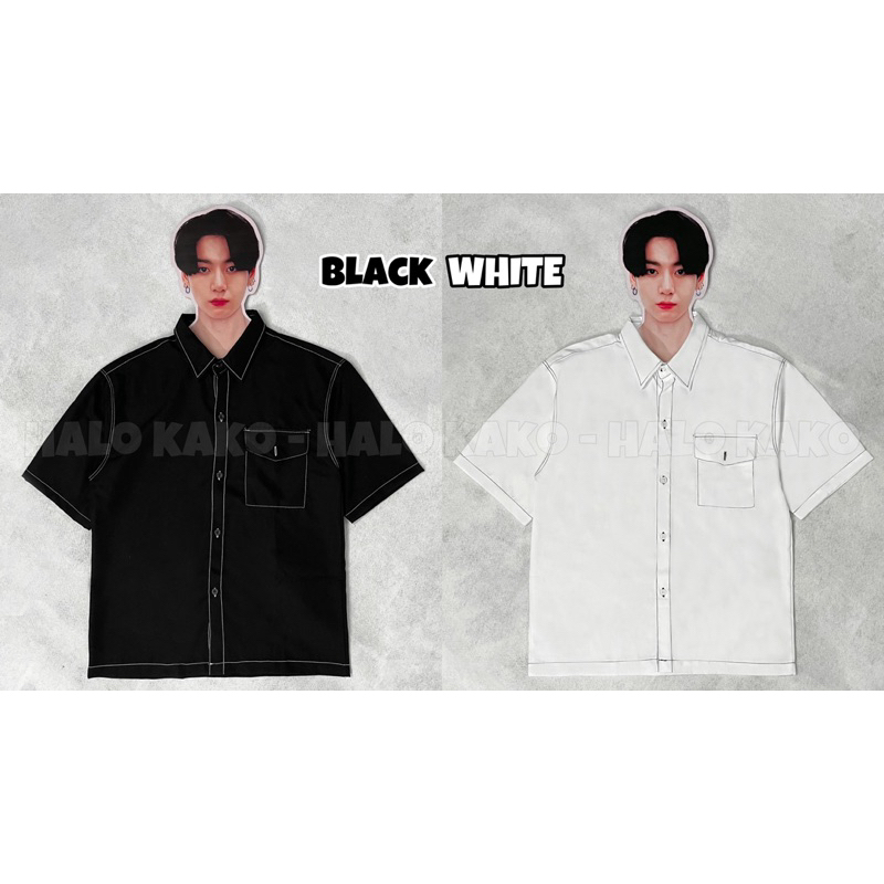 SƠ MI TAY LỠ VIỀN CHỈ NỔI COTTON CAO CẤP DÀY DẶN UNISEX HALO -