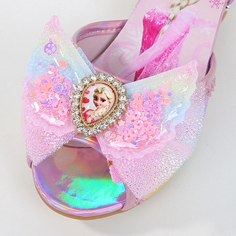 Giày công chúa Elsa cao gót hở mũi cho bé gái 3-10 tuổi mẫu mới 2023