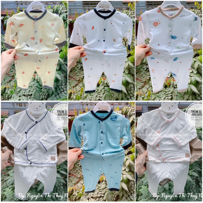 UALA ROGO- Bộ sơ sinh cài giữa petit/ modal cao cấp