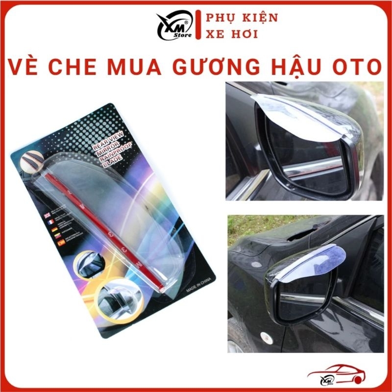 Vè che mưa gương chiếu hậu - Bộ 2 miếng dán vè che mưa chống nước hiệu quả XM_STORE