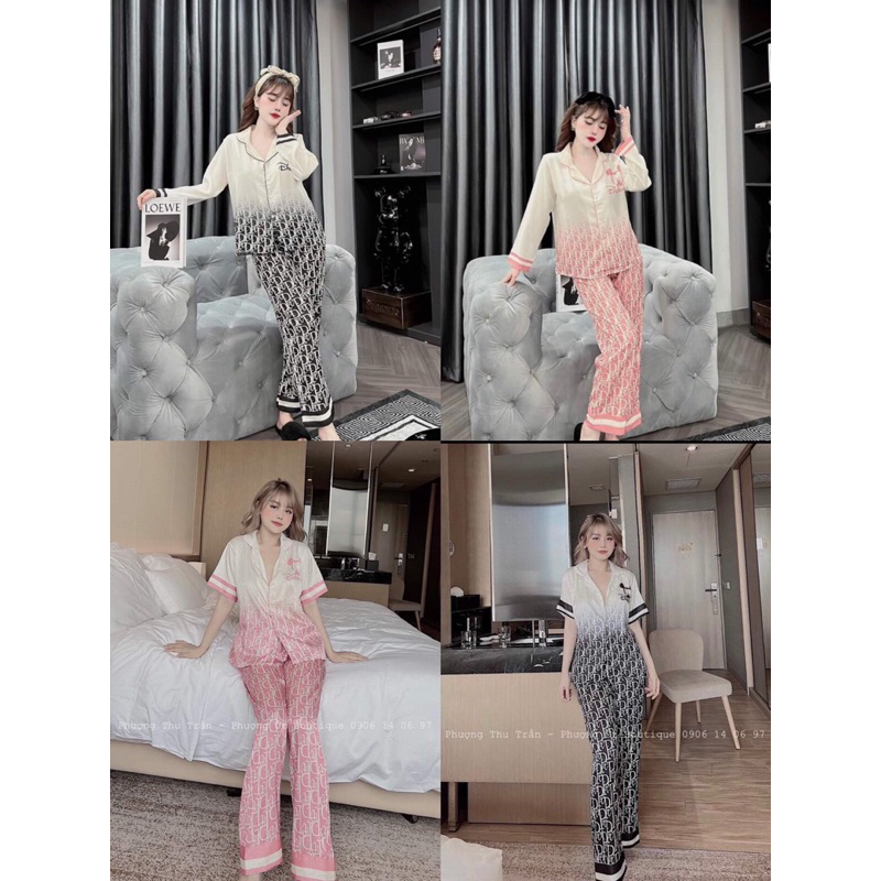Bộ mặc nhà pijama di..o.r chuột lụa xước cao cấp