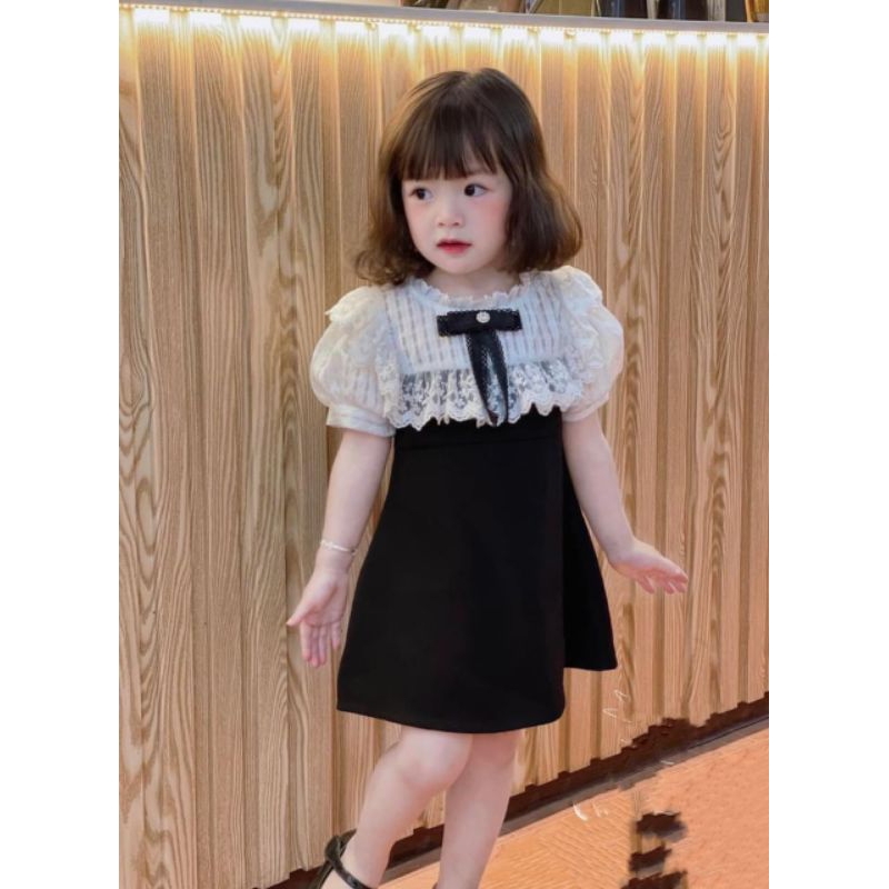 Váy  phối ren tiểu thư xinh xắn bé gái