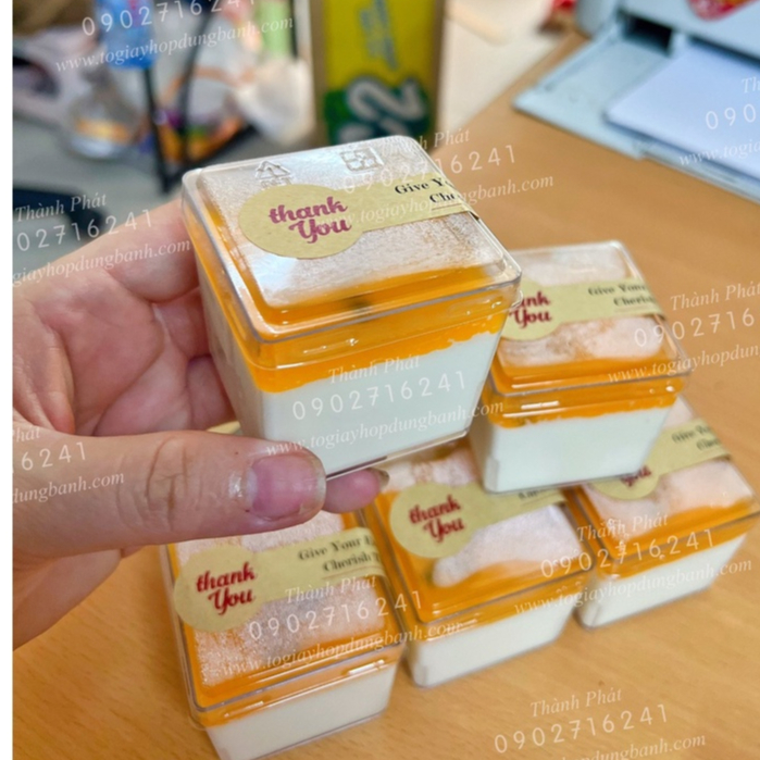 100 Tem dài niêm phong hộp bánh chữ Thank You