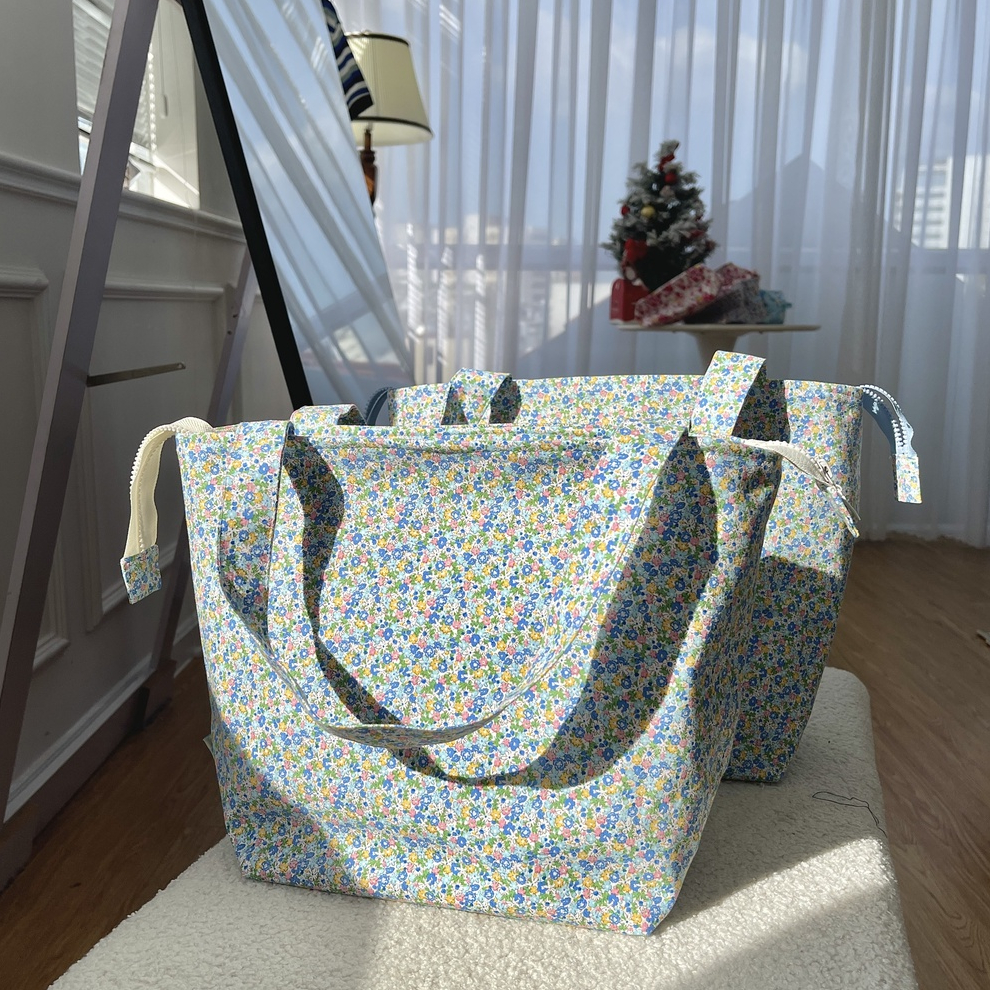 TÚI TOTE BLUE FLOWER HANDMADE CHÍNH HÃNG CLOUDY SIÊU XINH ĐỨNG FORM CHẮC CHẮN