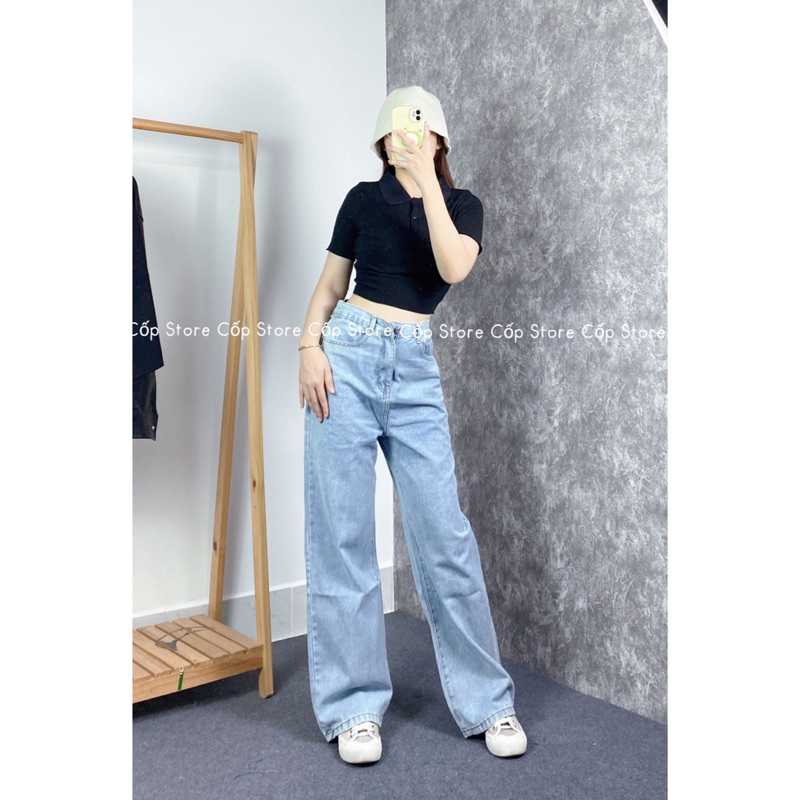 Quần jean ống rộng dài