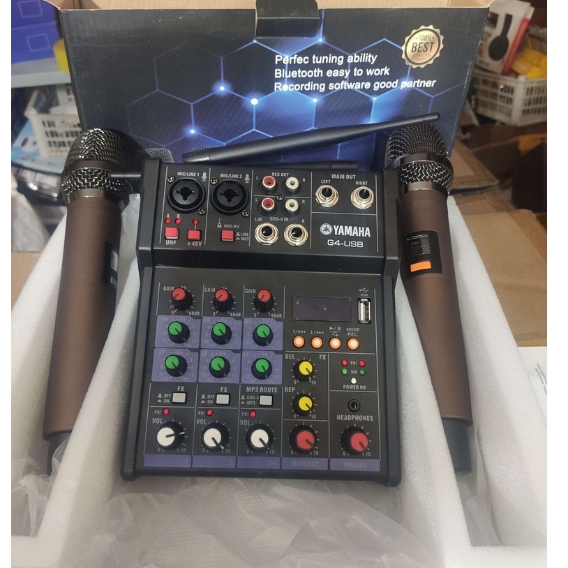Combo trọn bộ sound card Mixer G4 Kết Nối Bluetooth + 12 Tháng BH