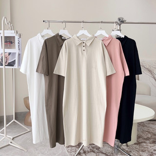 Đầm thun trơn polo dáng rộng - Surichau clothing