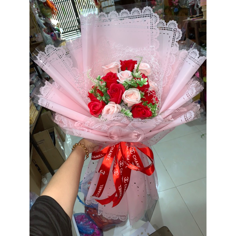 QUÀ TẶNG - Bó hoa 15 bông sáp