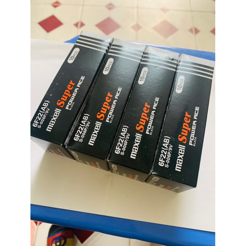 Hộp 10 viên Pin vuông 9V MAXELL carbon chính hãng hộp 10 viên