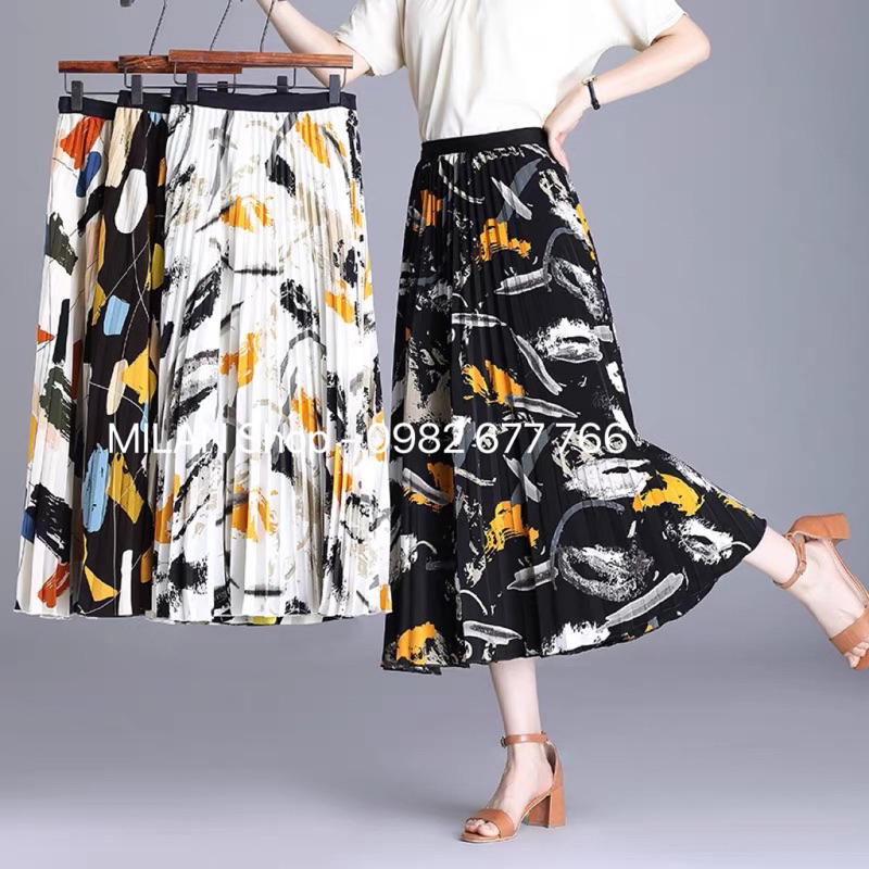 Chân váy dập ly nhiều hoạ tiết cute