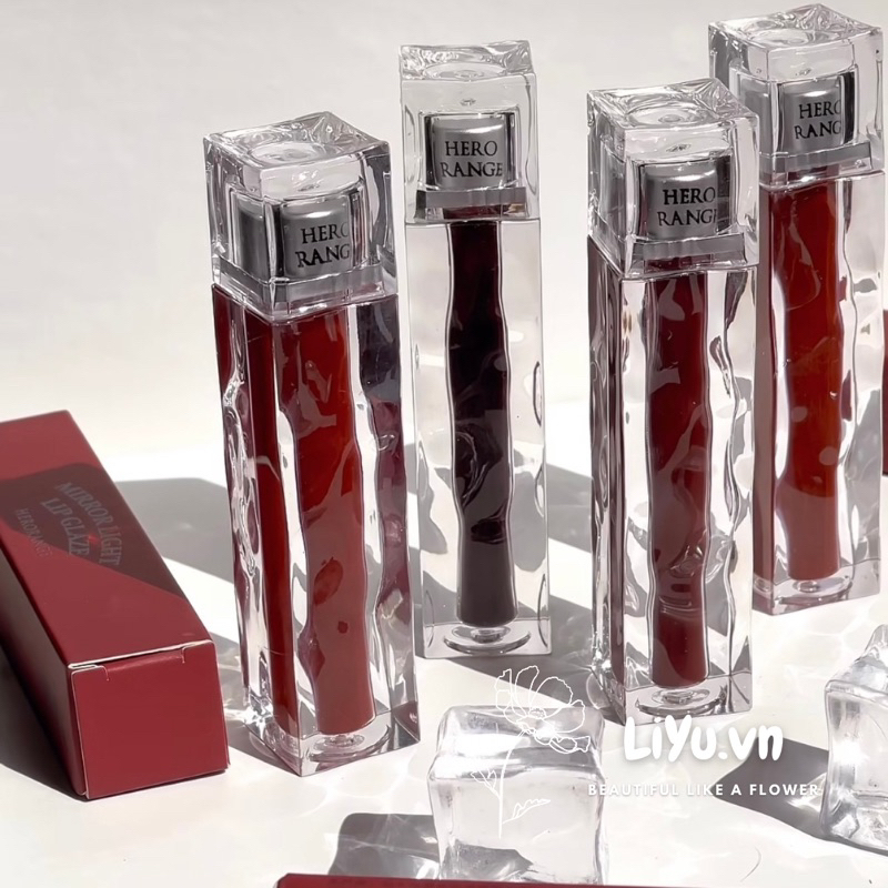 HERORANGE son thuỷ tinh 🥃🥃 với chất kem tint siêu lì cùng bảng màu đa dạng giúp căng bóng môi SHE0010