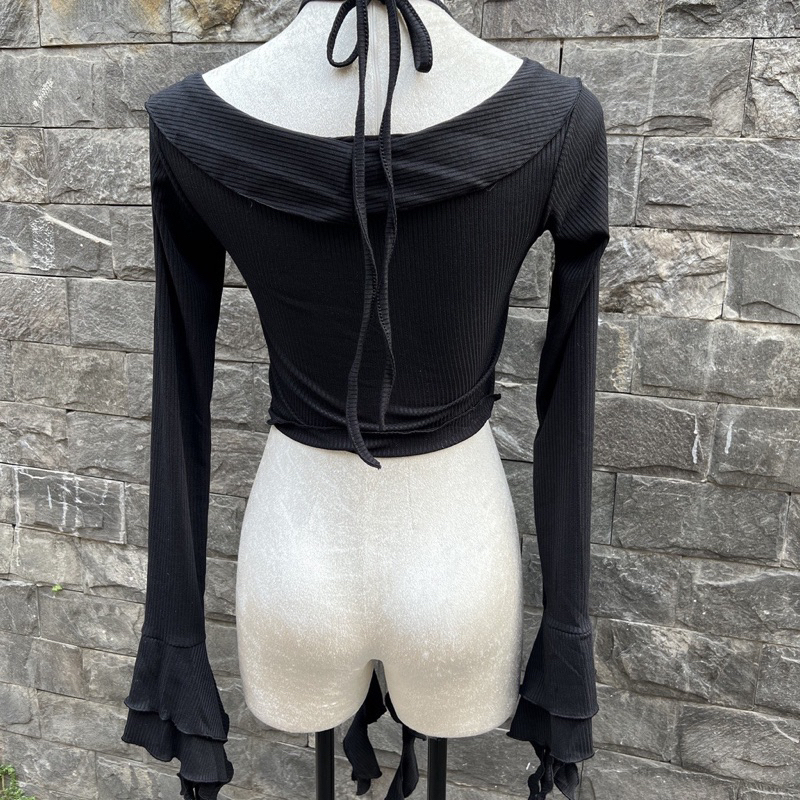 Áo croptop kiểu tua rua, áo nữ thun body kiểu dáng hàn quốc VD871 | BigBuy360 - bigbuy360.vn