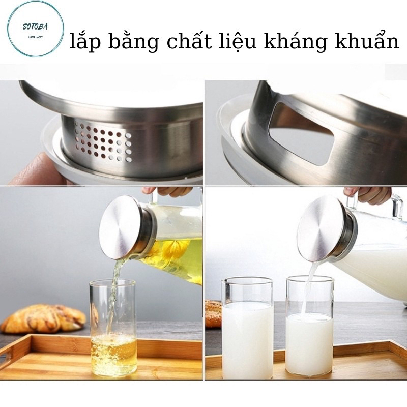 bình nước thuỷ tinh chịu nhiệt 2l