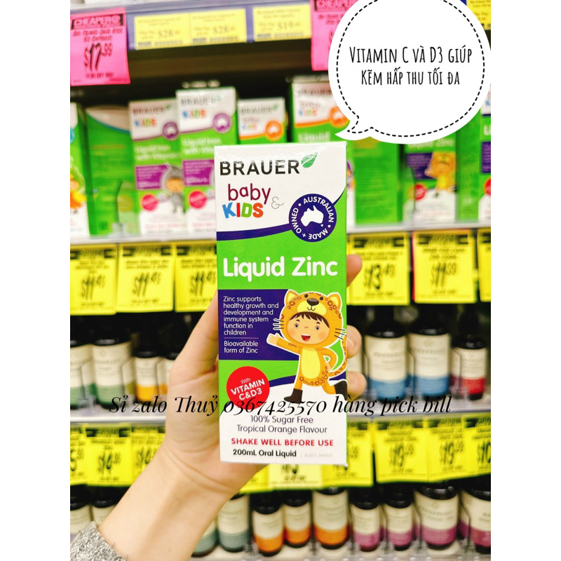 Siro Brauer Zinc bổ sung kẽm cho bé trên 1y+