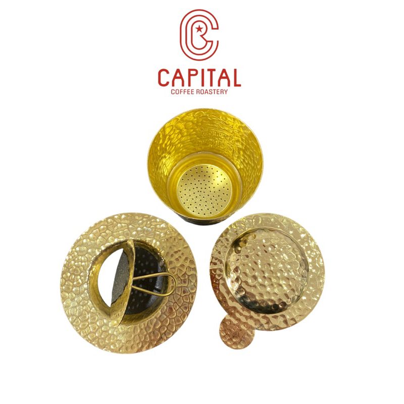 Phin Pha Cà Phê - Đồng Thủ Công - Hoạ Tiết Khuê Văn Các