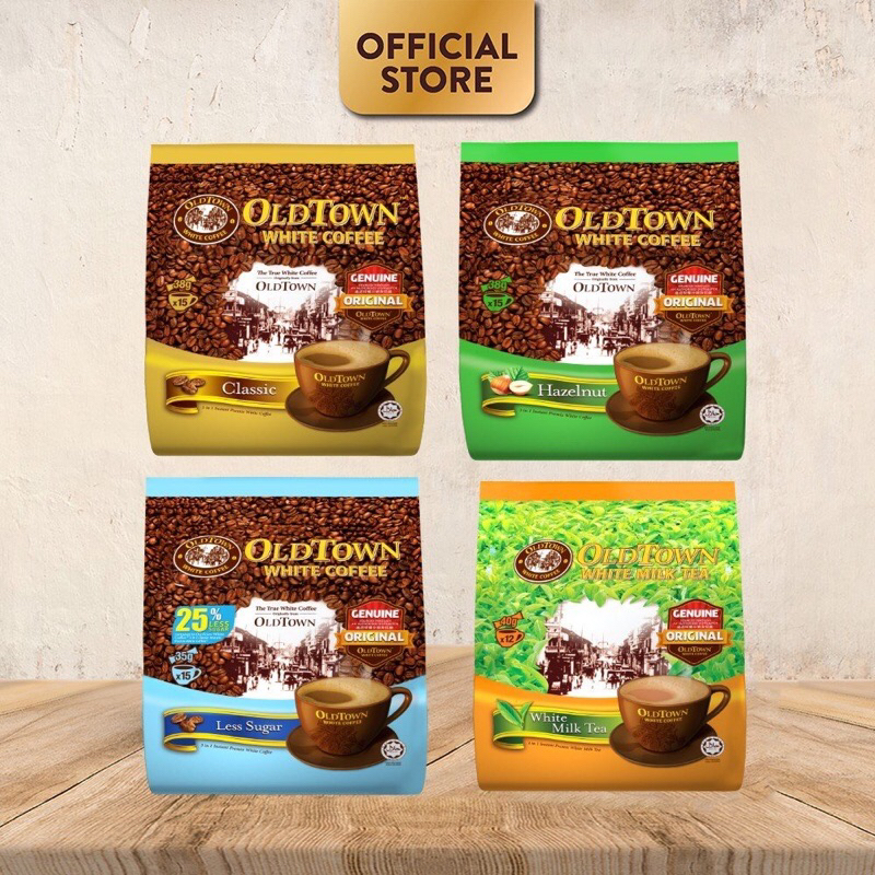 Cà Phê Trắng White Coffee OldTown Cafe Malaysia Hazelnut 15 Gói x 38g đủ vị