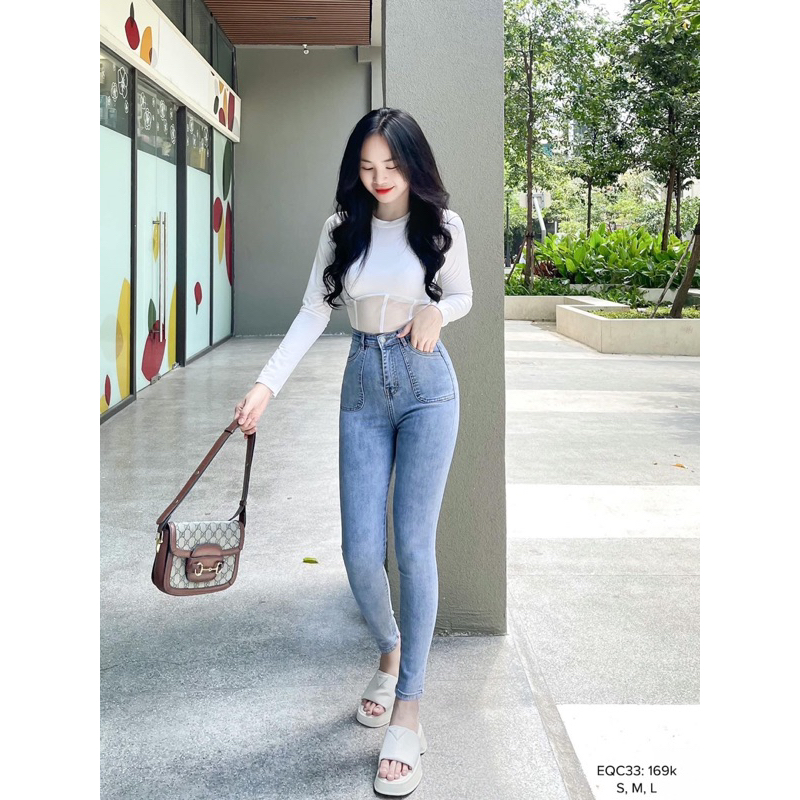 BODYSUIT TAY DÀI ĐEN TRẮNG CỔ TRÒN SIÊU SEXY