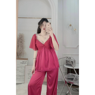 Set babydoll phối voan lưới