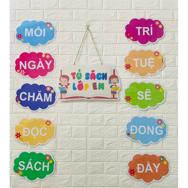 Set trang trí thư viện mẫu mây