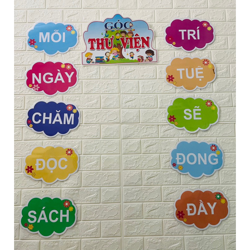 Set trang trí thư viện mẫu mây