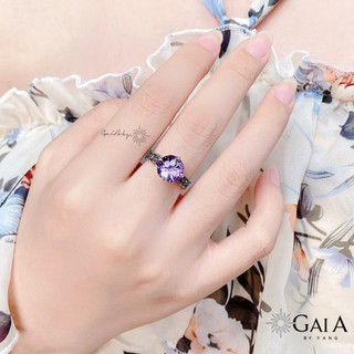 Nhẫn Bạc Đá Thạch Anh Tím - Gaia By Yang