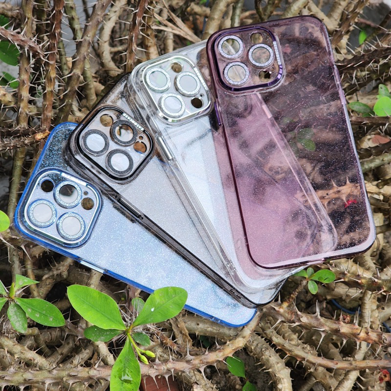 Ốp lưng Meruyi trong ánh nhũ bảo vệ camera cho iPhone 14 Pro max, 14 Pro, 13 Pro max, 12 Pro max siêu lấp lánh nổi bật