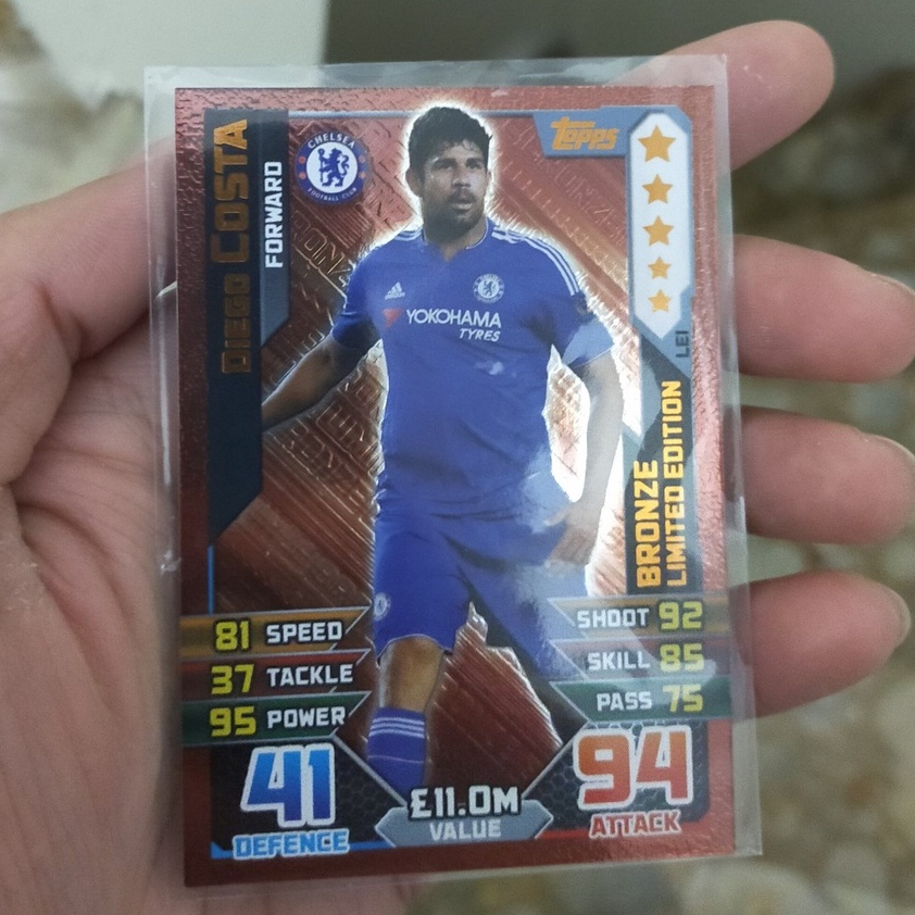 Thẻ Bóng Đá Topps Match Attax 15/16 Diego Costa Bronze Limited Edition - Chelsea - Chel