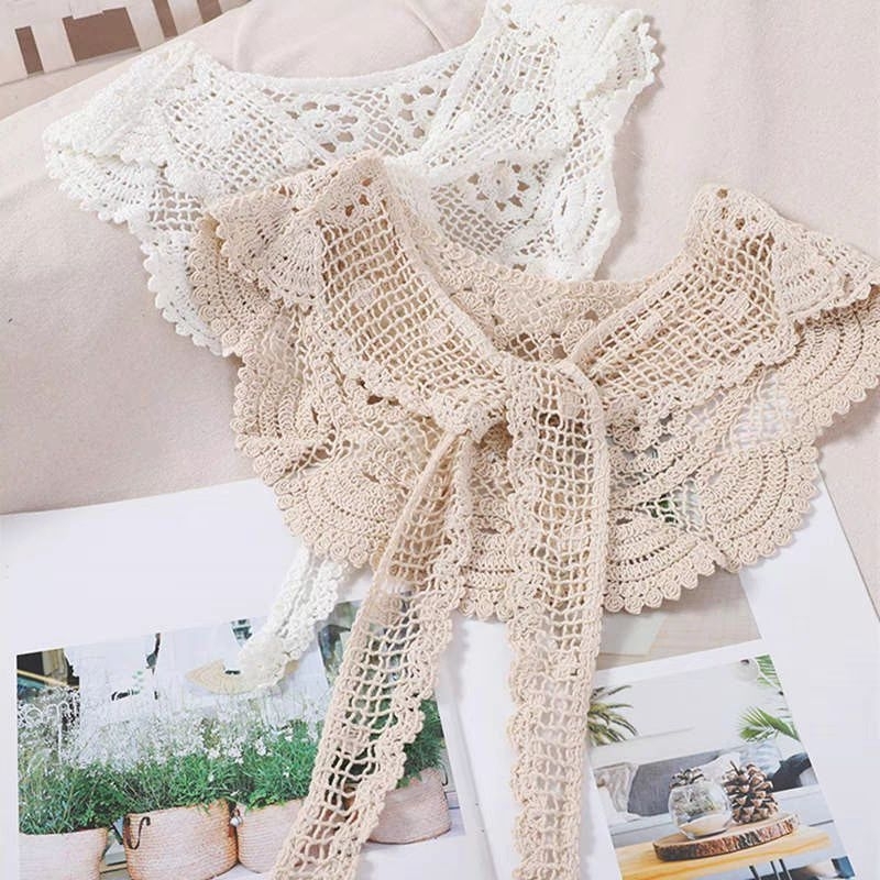 Khăn Choàng Cổ Bằng Ren Móc Phong Cách MoriGirl