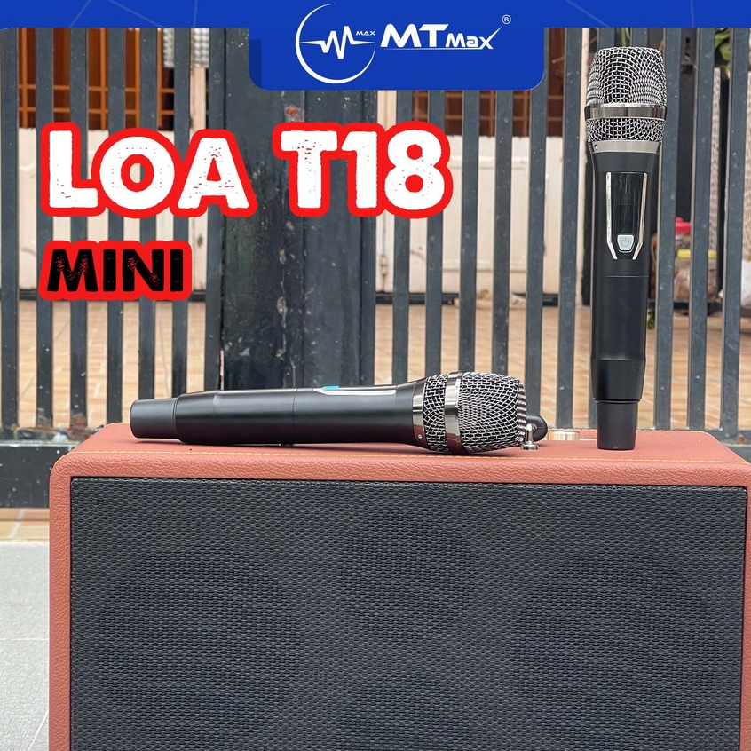 Loa bluetooth karaoke xách tay AT T18 mini di động nhỏ gọn âm thanh hay thiết kế sang trọng 120w 2 bass 12 uy lực