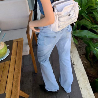 Quần jean nhạt túi bầu