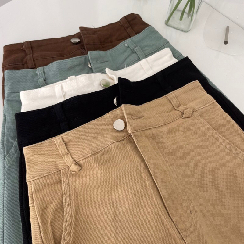 Quần Jeans Giả Váy Cạp Cao Basic