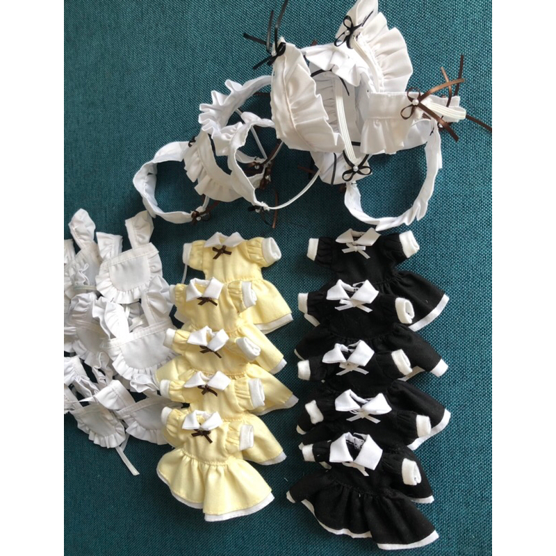 Set váy maid cho búp bê ob11, nendoll