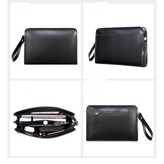 Clutch da bò cầm tay nhiều ngăn