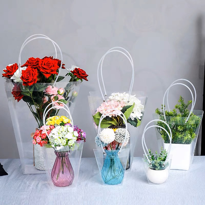 Túi nhựa trong hình thang đựng cây cảnh, bó hoa, túi trong đựng hoa tươi, hoa sáp, hoa lụa, túi H1, H2, H3, H4, H5, H6