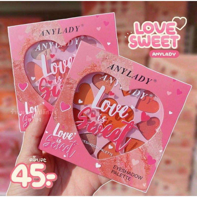 PHẤN MẮT KÈM MÁ HỒNG ANYLADY LOVE SWEET HỘP 10 Ô SIÊU XINH
