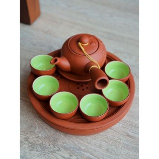 Bộ trà gốm bát tràng, ấm chén pha trà gốm tử sa, ấm chén pha chè đất đỏ