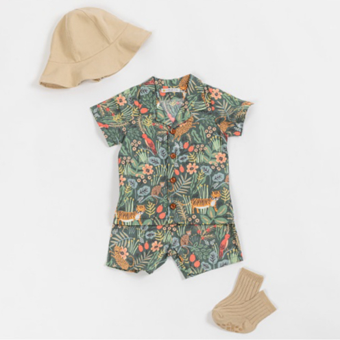 Bộ áo kèm quần hè thoáng mát Jungle LITTER TINI made in Korea cho bé từ 8-14kg thời trang trẻ em BABYKOREA
