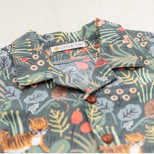 Bộ áo kèm quần hè thoáng mát Jungle LITTER TINI made in Korea cho bé từ 8-14kg thời trang trẻ em BABYKOREA