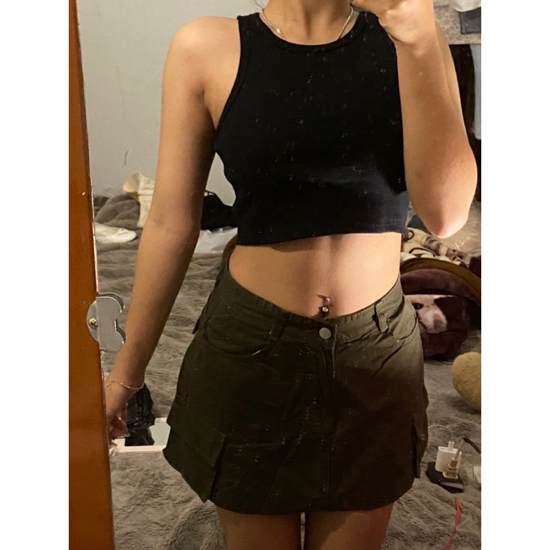 Chân váy Jean kaki,váy túi hộp, phối đồ đa phong cách y2k