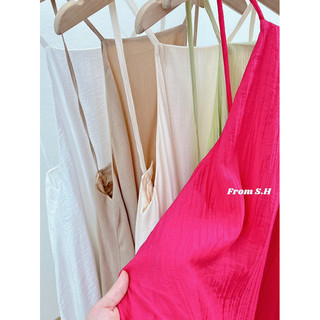 Váy maxi yếm hở lưng rút dây