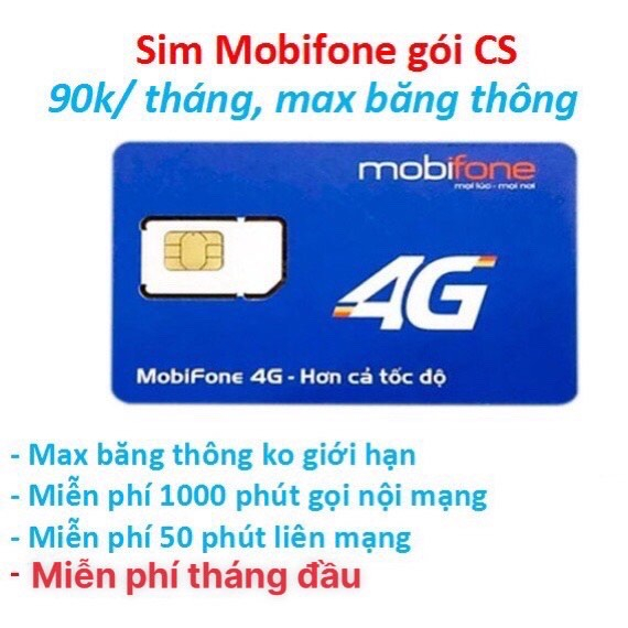 Sim Mobifone dùng mãi mãi Gói CS21G3 Ưu đãi 1 TỷGB Data chỉ 59k/ 3 tháng + gọi 2 số không tốn tiền