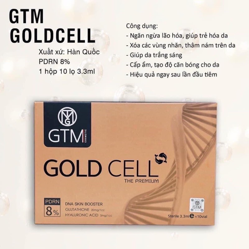 ✨GTM GOLDCELL✨ DNA cá hồi 8% căng bóng trắng sáng trẻ hoá da 3.3ml