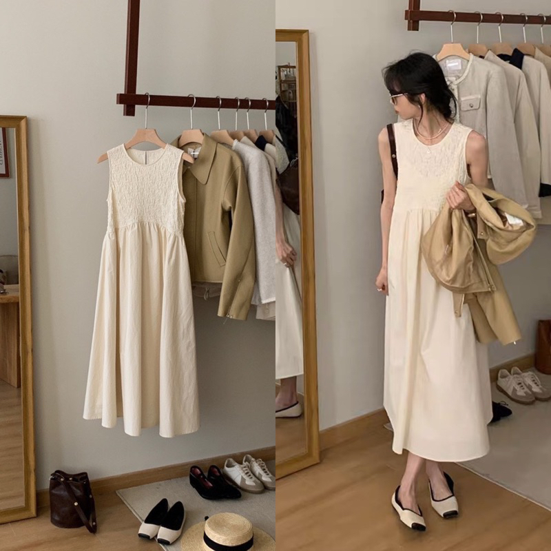 Váy 3 lỗ nhăn phối thô voan 32202 CHERRY COCO