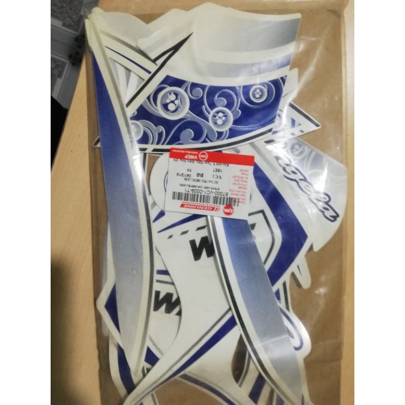 Bộ tem angela 50cc màu trắng xanh