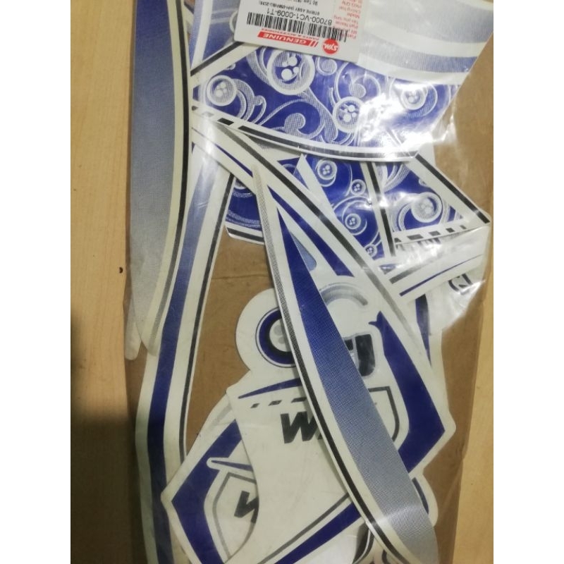 Bộ tem angela 50cc màu trắng xanh