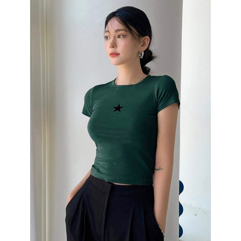 Áo thun lụa in ngôi sao 3 màu vnxk