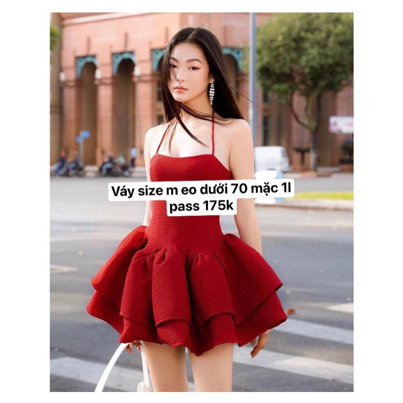 PASS đầm dây đỏ size M