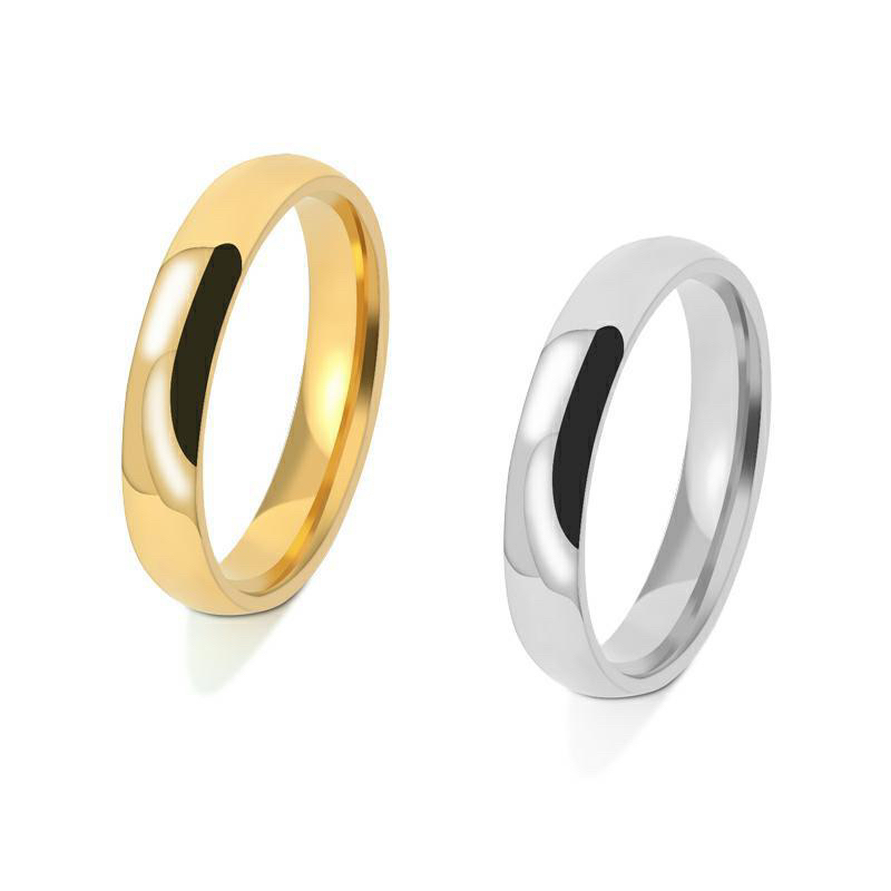 Nhẫn Thép Titan 4mm Thiết Kế Đơn Giản Phong Cách Hàn Quốc Cho Cặp Đôi mã TG03